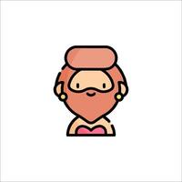A cartoon man with a beard and a hat vector