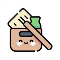 A cute little box with a toothbrush and toothpaste vector