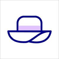 A hat icon in a purple and white color vector