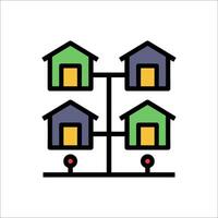 A house with three different colors on it vector