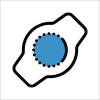 A watch icon with a blue circle vector