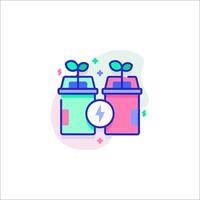 A colorful icon of two containers with plants vector