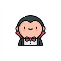 A cartoon character with a vampire mask and bow tie vector