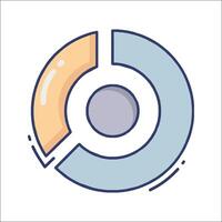 A circle with a pie chart on it vector
