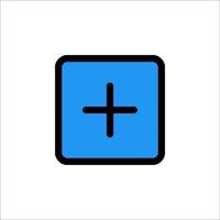 A blue square with a plus sign on it vector