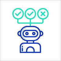 A robot with check marks on it vector