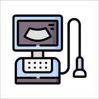 A computer with a monitor and keyboard vector
