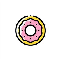 A donut icon in a flat style vector