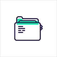 A folder icon with a green and blue color vector