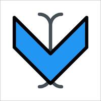 A blue arrow with a white background vector