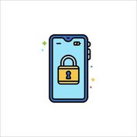 A phone with a lock on it and a lock icon vector