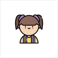 A girl with pigtails and a ponytail vector