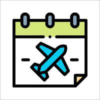 A calendar with an airplane on it vector