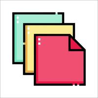 A stack of colorful paper with a red square vector