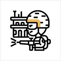 A soldier with a gun and a gun in his hand vector