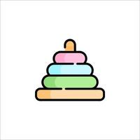 A colorful pile of toys on a white background vector