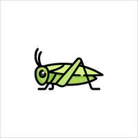 A green grasshopper icon on a white background vector
