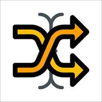 A yellow and black arrow pointing to the left vector