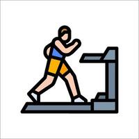 A man running on a treadmill icon vector