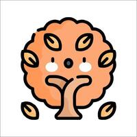 An orange tree with leaves and leaves vector