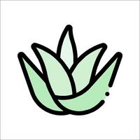 A green aloe plant icon on a white background vector