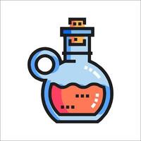 A bottle with liquid in it on a white background vector