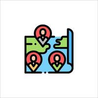 A map with people on it and a globe icon vector
