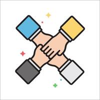 Two hands holding each other in a cross shape vector