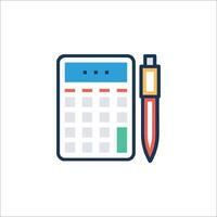 A calculator and pen icon on a white background vector