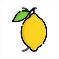 A lemon is shown on a white background vector