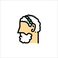 A man with a beard and a green headband vector
