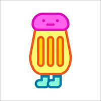 A cartoon ice cream cone with a face on it vector