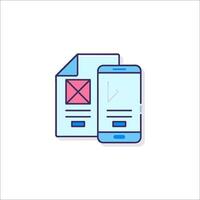 A smartphone and a paper document with a check mark vector