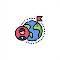 A person with a globe and a flag vector