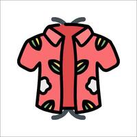 A red shirt with flowers on it vector