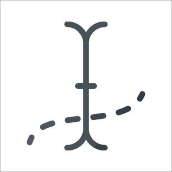 un línea dibujo de un cruzar con un línea yendo mediante eso vector