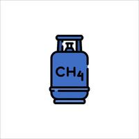 A gas bottle with the word ch4 on it vector