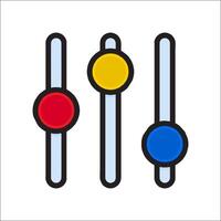A set of three colored buttons on a white background vector