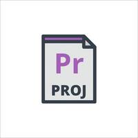 The proj file icon vector
