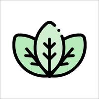 A green leaf icon on a white background vector