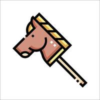 A horse head on a stick with a handle vector