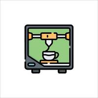 A coffee machine with a cup of coffee on it vector