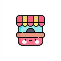 A cute little store with a bird on top vector