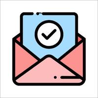 An envelope with a check mark on it vector