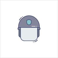A helmet icon with a shield on it vector