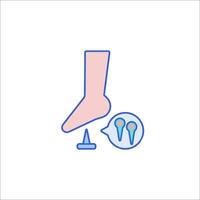 A foot with a nail and a nail file vector