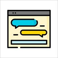 A chat box icon with two speech bubbles vector