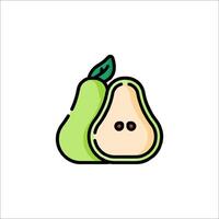A pear and a half - cut in half icon vector