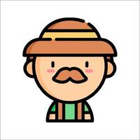 A cartoon man with a mustache and hat vector