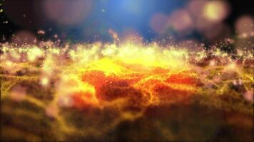 Magical waves of bright energy.High tech rainbow light ray particles and bokeh energy video